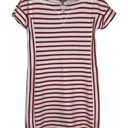 Talbots T by  Women T-Shirt Dress Stripe Shortsleeve Metallic French Terry Red XS Photo 0