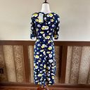 Alexis Boden  Fluted Sleeve Fit-and-Flare Floral Dress in Navy Size US4 Long NWT Photo 5