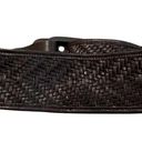 Y2K Wide Belt Woven Leather Dark Brown Adjustable Photo 0