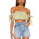 Eberjay Eberjey floral off shoulder green crop top NWT Photo 3