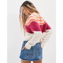 American Eagle  Striped Cardigan Button Front Multicolor Pink Cream Fuzzy Size XS Photo 1