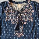 Style & Co NWT!  Desert Wind Bohemian Navy Peasant Style Blouse Petite Small Photo 4