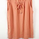 St. John  Peach Elastic Drawstring Waist Side Pocket Cap Sleeves Dress, Size 6 Photo 5