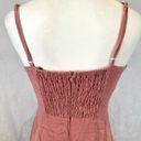 One Clothing peony pink square neck ruffle hem linen blend dress size medium NWT Photo 6