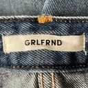 GRLFRND  Eva Button Fly Distressed Mini Jean Skirt Blue Size 25 Photo 2