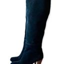 Joie  Caviar Black Suede Tall Heeled Boots With Stitching detail Photo 0