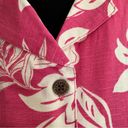 Caribbean Joe NWT  Pink Women’s Hawaiian Aloha Shirt Size Medium Photo 9