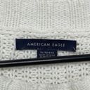 American Eagle  Striped Pullover Sweater Womens XL White Beige Cotton Blend Photo 2