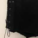 Hot Topic  Black Lace Up Denim Shorts Photo 3