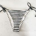 H&M Swim Black and White Striped Tie Triangle Bikini Bottom Size 8 US NWT Photo 2