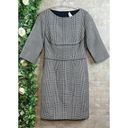 Stella McCartney  Houndstooth Plaid Boat Neck Wool Blend Dress Gray 42 US 6/8 Photo 6