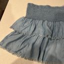 Aerie Rock 'n' Ruffle Tiered Ruffle Blue Mini Skirt Photo 1