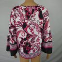 Joseph Ribkoff  Vanilla Multi Paisley Pink Tie Side blouse 3/4 Sleeve New NWT 6 Photo 10