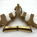 Kate Spade  Brown Leather Gold Heels Sandal 10 US Photo 6