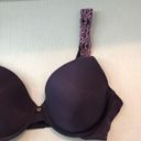 Natori  Bra Lace Body Underwire Bra in Purple Sz 34C GUC Lace Floral Straps Photo 3