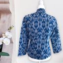 Coldwater Creek  Blue And Gray Embroidered Fabric Blazer Jacket Size 8 Photo 2