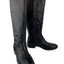 Ralph Lauren  Sulita Harness Riding Boots 8 Black Brown Leather Knee High Zip Photo 0