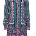 Anthropologie  Maeve Casablanca Silk Button up long sleeve printed shirt dress Photo 0