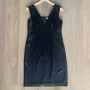 L'AGENCE Black Satin Deep V Plunge Mini Dress Size 8 Photo 1