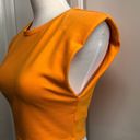 ZARA NWT  Orange Shoulder Padded Crop Top Photo 1