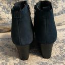 Clarks  Collection Crystal Quartz Blue Suede Ankle Wedge Booties Size 6.5 Photo 3