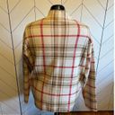 Tahari Taharai Mock Neck Beige Tan Red Plaid Pullover Long Sleeve Sweater Top Size XL Photo 1