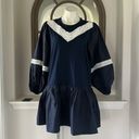 Tanya Taylor NEW  Kirstie Dress, Navy & White, Size L New w/Tag Retail $445 Photo 5