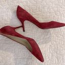 Marc Fisher Heels Red Velvet Suede Shoes Size 8.5 US 3” Heel Valentines Day Photo 3