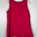 Soft Surroundings Magenta Pink Sleeveless Asymmetrical Hem Wood Button Top Med M Photo 3