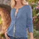 Sundance  Blue Villa Cable Knit Cardigan Sweater Women's Size Small Photo 0