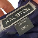 Halston Heritage HALSTON Navy blue semi-sheer X back chemise nightie with floral Size SMALL Photo 3