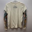 Harley Davidson Vintage Y2K  Tan Spell Out Angel Wing Baby Tee Mesh Sleeves Photo 5