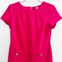 Tommy Hilfiger  Red Shift Dress Size 6 Short Sleeves Crew Neck Buttoned Pockets Photo 3