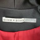 Alice + Olivia Edison Velvet Tuxedo Blazer Red Black Size 2 Photo 2