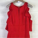 Monique Lhuillier RTR ML 
Red Ruffle High Low Gown Sz 12 Wedding open front NYE Photo 5