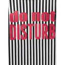 No Boundaries NEW  Do Not Disturb Black White Stripe Cheeky High Leg Swimsuit M Photo 4