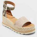 Universal Threads Universal Thread Snakeskin Print Espadrille Wedge Sandals Ankle Strap Size 8.5 Photo 0