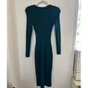 Abercrombie & Fitch  Long Sleeve Cutout Midi Ribbed Sweater Knit Dress in Green Photo 7