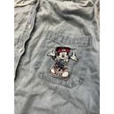 Jerry Leigh Vintage Mickey  Disney Denim Button Sweatshirt Hoodie Y2K Sz M Photo 1