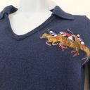 Ralph Lauren Sports Pony Crest Embroidery Blue Knit Shirt Dress Long Sleeves Size M Photo 8