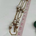 The Bar Vintage faux glass Pearls and chain 48” necklace Photo 5