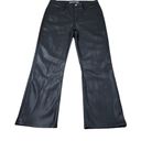 joe's jeans  Mid Rise Black Faux Leather Cropped Bootcut Pants Size 28 Ankle Photo 1