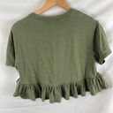 Poof NWT  New York Ruffle Bottom Short Sleeve Cropped Top S Photo 3