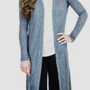 Athleta Camino Wrap Cardigan Heathered Grey Long Duster Open Back Backless Cardi Photo 0