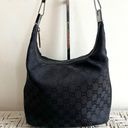 Gucci  GG Black Monogram Canvas and Leather Shoulder Bag Photo 2