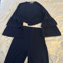 LF Navy Flowy Pants Set Photo 2