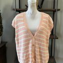 Emporio Armani  Striped Button Front Cardigan Sweater Vest Peach Womens Size Smal Photo 4