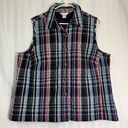 cj banks Multicolor Plaid Quilted Snap Front Vest Women’s Plus Size 1X Photo 0