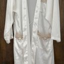 Victoria's Secret Vintage Victoria’s Secret White Satin Embroidered Lace Pockets Maxi Robe, size L Gold Label Photo 0