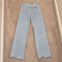 Rolla's  Heidi High Rise Loose Straight Jeans in Holiday Blue Busted Knee Size 24 Photo 4